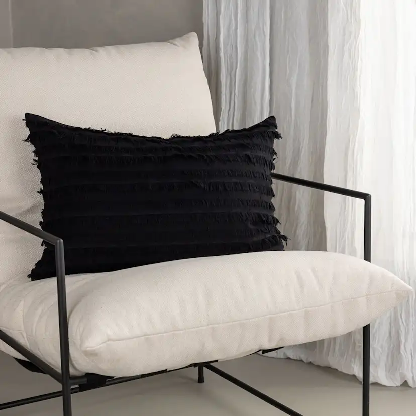 Edith Cushion Cover Cotton - Black Svart