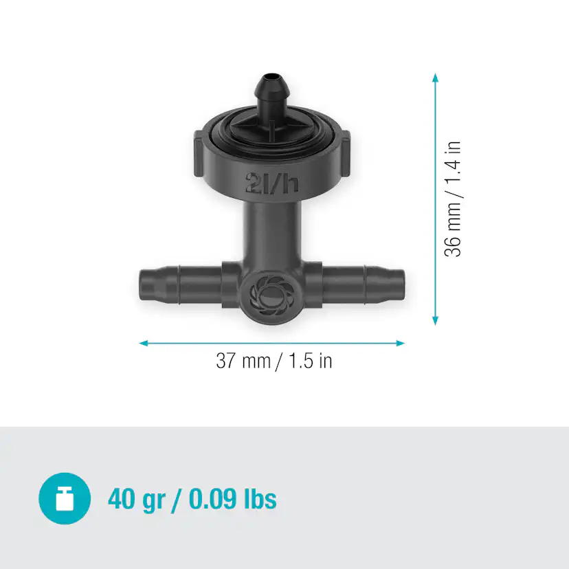 Droppspridare Gardena Micro-Drip Inline 2 l/h Tryckreglerande