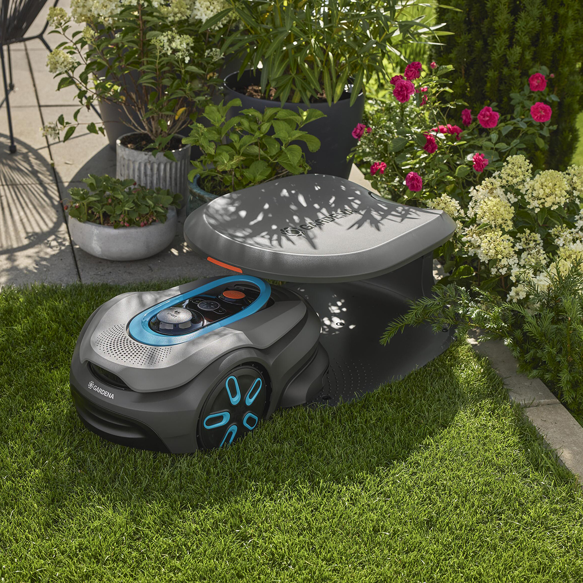 Robotgräsklippare Gardena Smart Sileno Sense 600 Paket Med Storpack Reservblad & Robothus