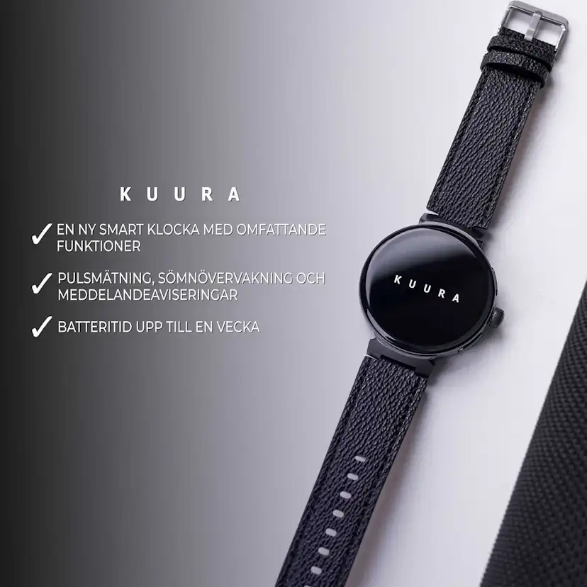 Kuura Smartwatch FM1 V3, Svart Svart
