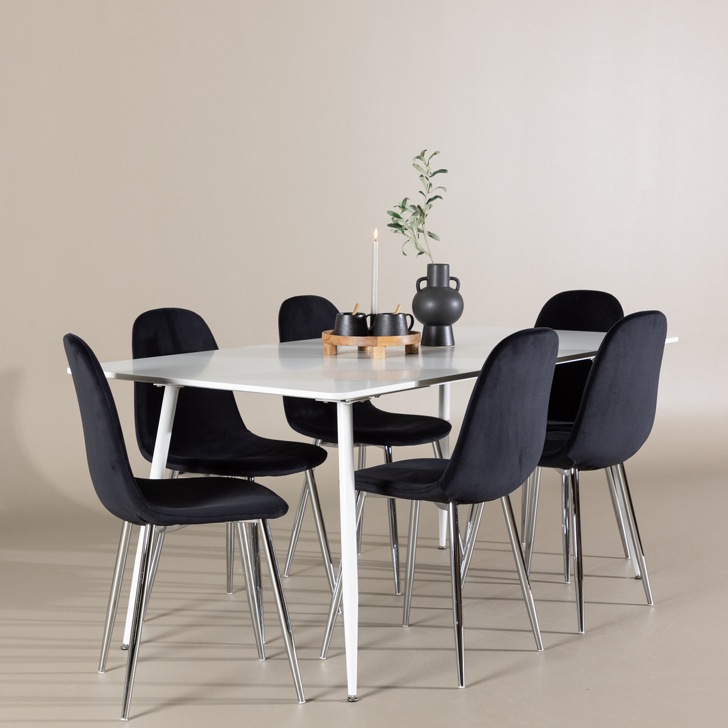 Matgrupp Venture Home Silar 180 med 6 st Polar Stolar Sammet