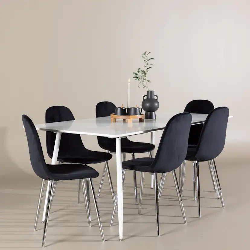 Matgrupp Venture Home Silar 180 med 6 st Polar Stolar Sammet