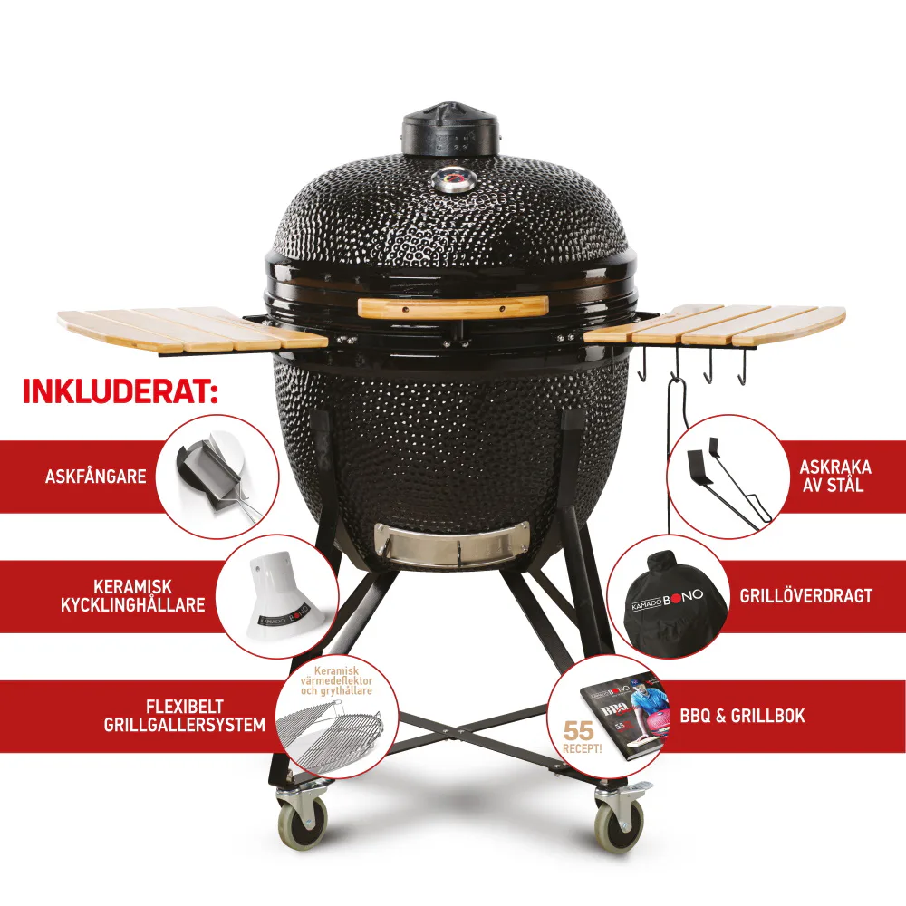 Kolgrill Kamado Bono Limited Svart Med Överdrag