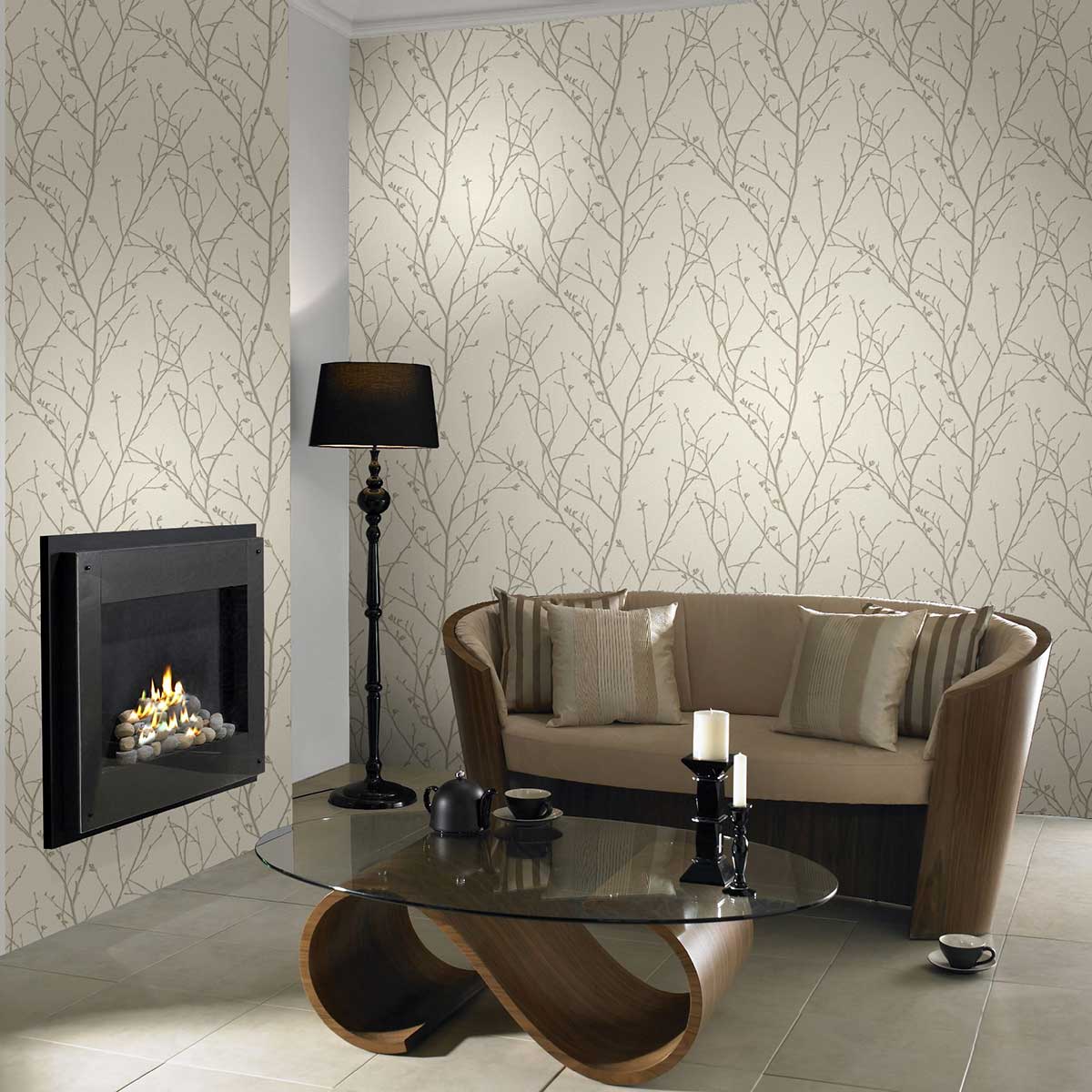 Tapet Graham & Brown Boutique Kvist Glanseffekt Creme 104756