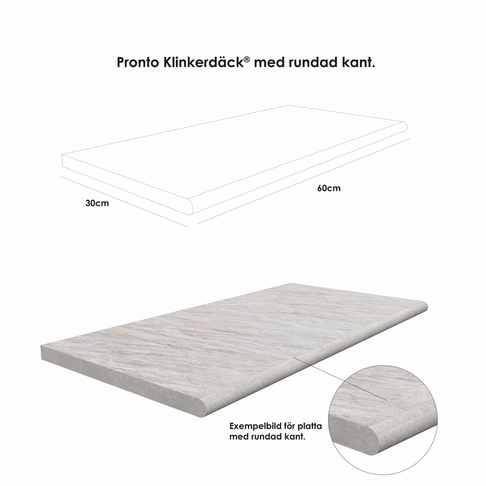 Poolkant/Trappsteg Pronto Klinkerdäck Iris Geo 60x30 cm