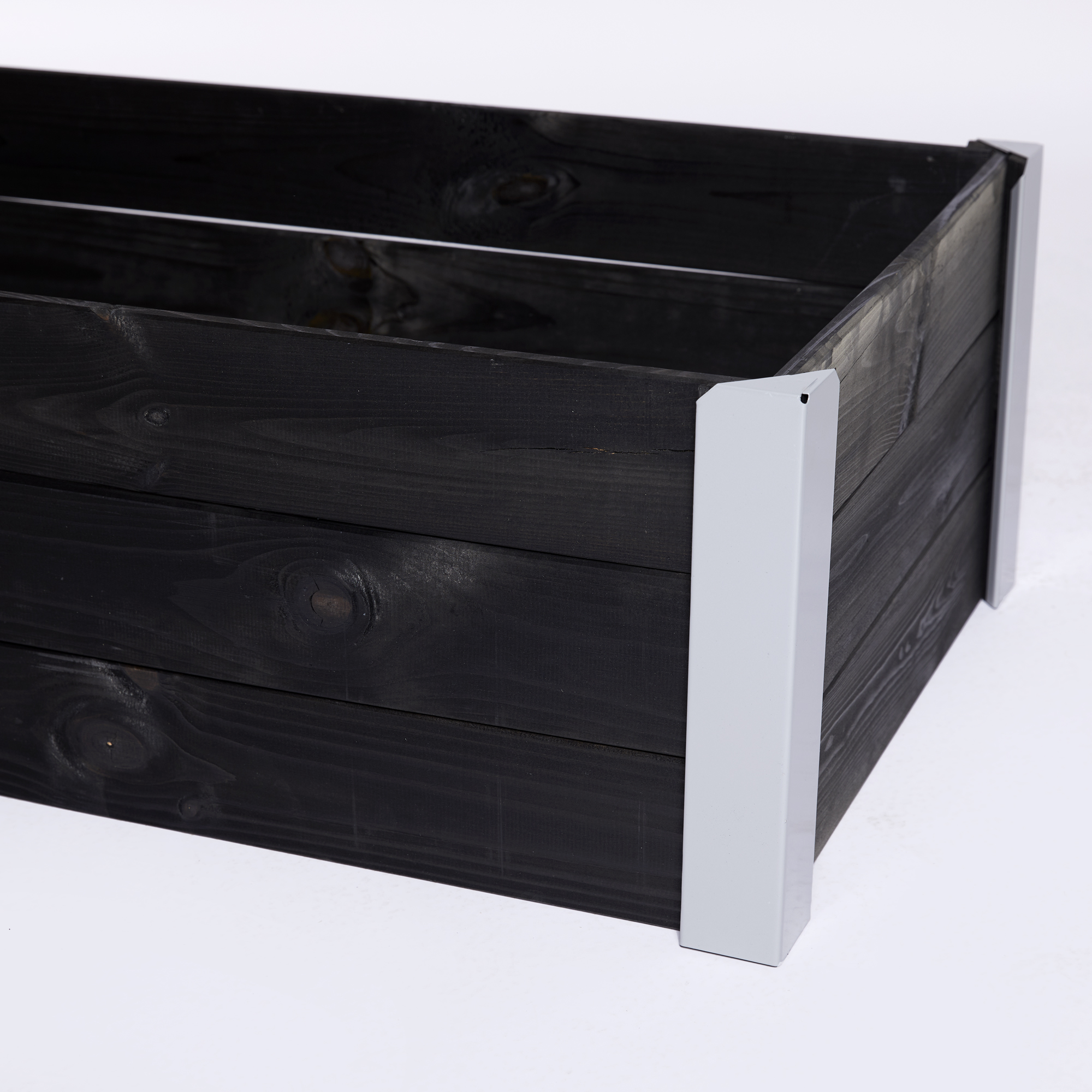 Odlingslåda Hortus Trä Grundmålad Svart 33x93x53 Med Metallhörn