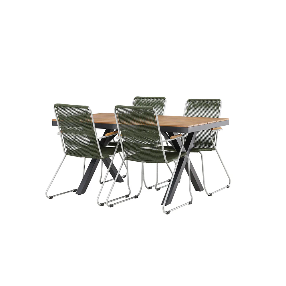 Garcia Diningtable Alumnium - Black / Rectangular 90*150* +B Grön