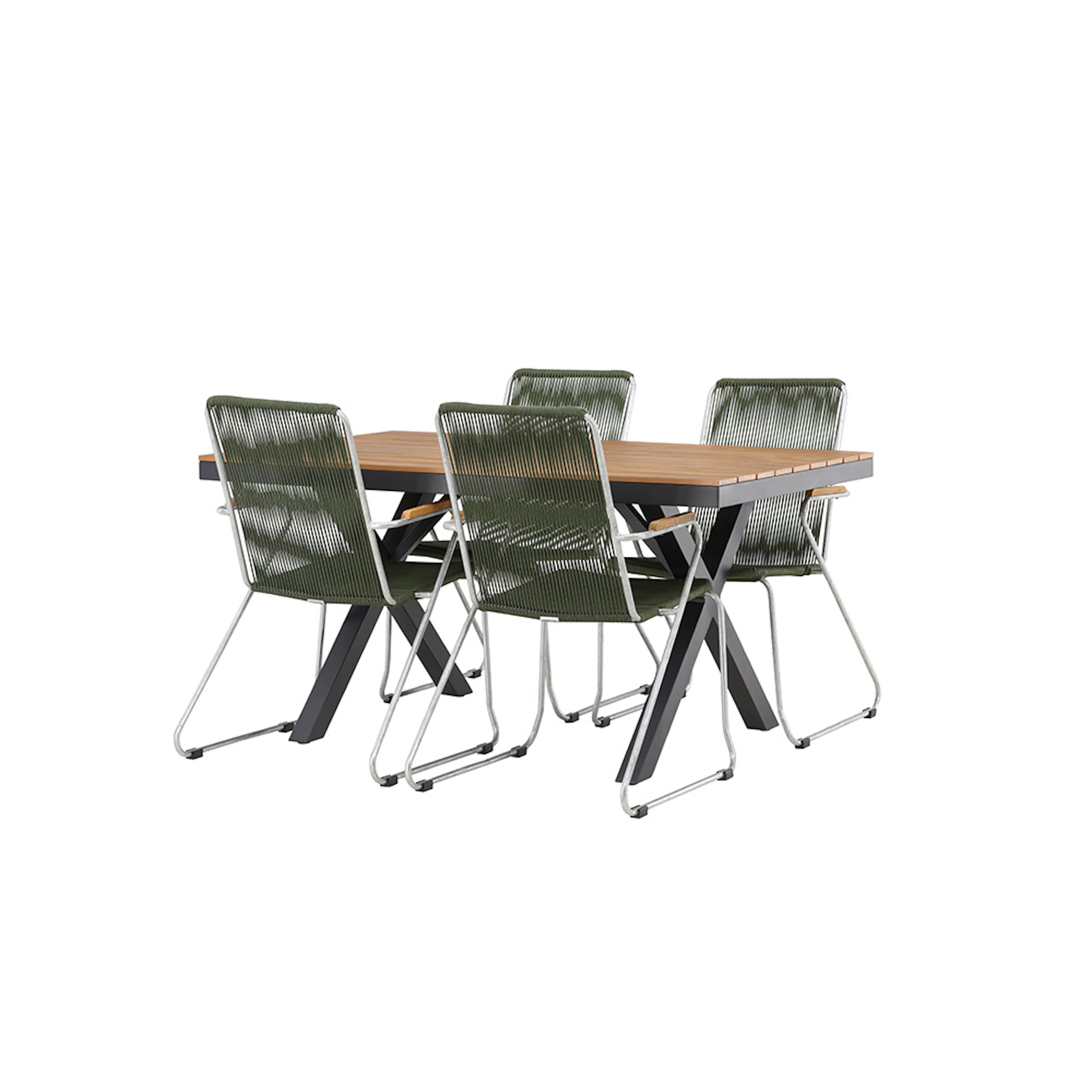 Garcia Diningtable Alumnium - Black / Rectangular 90*150* +B Grön