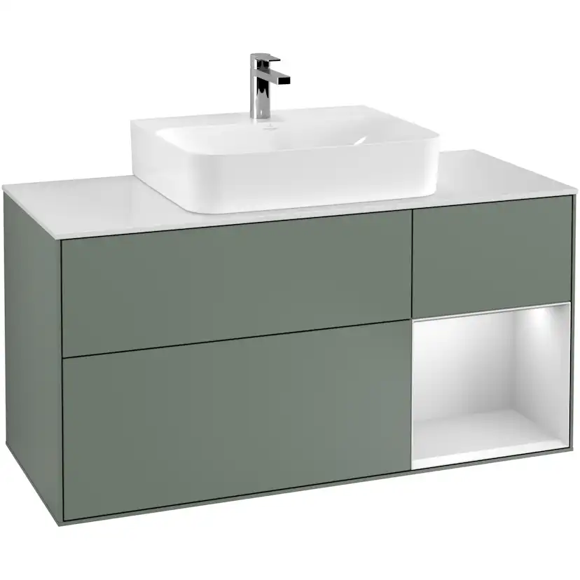 Tvättställsskåp Villeroy & Boch Finion med 3 Lådor Hylla och Bänkskiva för Centrerat Tvättställ