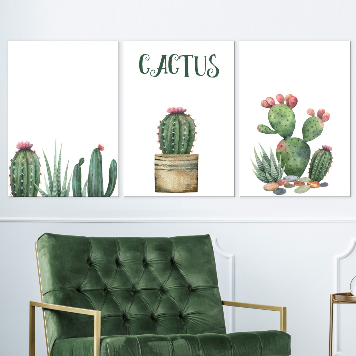 Tavla Arkiio Prickly Flowers 3 delar 120x60