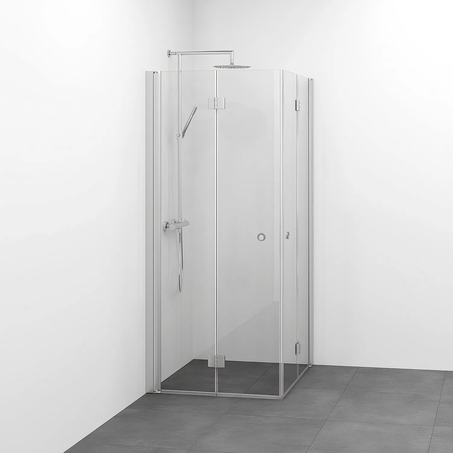 Spirit Vik Rak 70x90 Gr Ma Kl 700x900x1970 mm, Matt Aluminium, Klarglas med Hålgrepp
