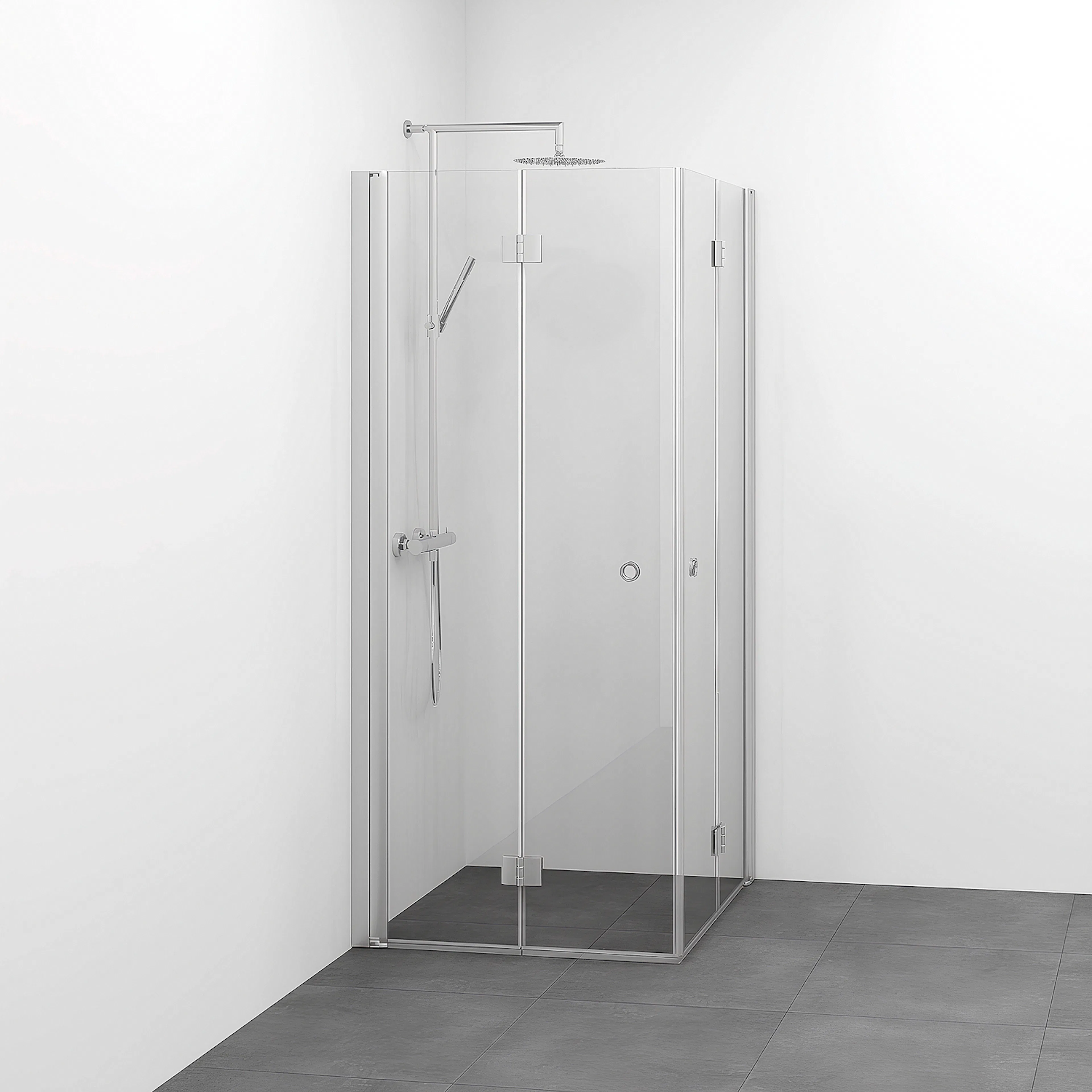 Spirit Vik Rak 70x90 Gr Ma Kl 700x900x1970 mm, Matt Aluminium, Klarglas med Hålgrepp