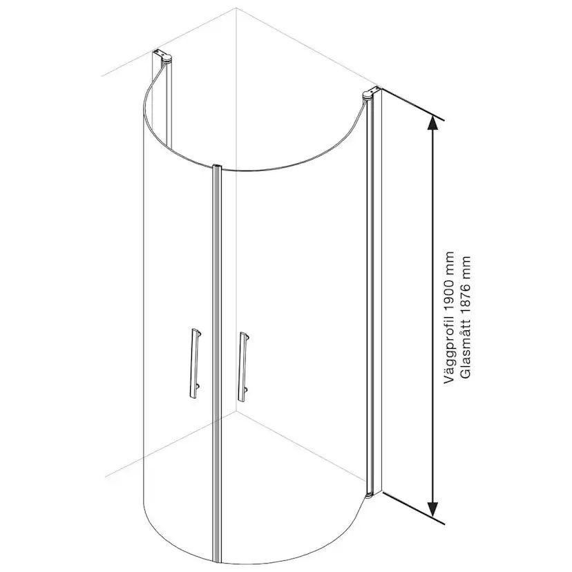 Duschhörn Arrow Free Klartglas 950x950 mm