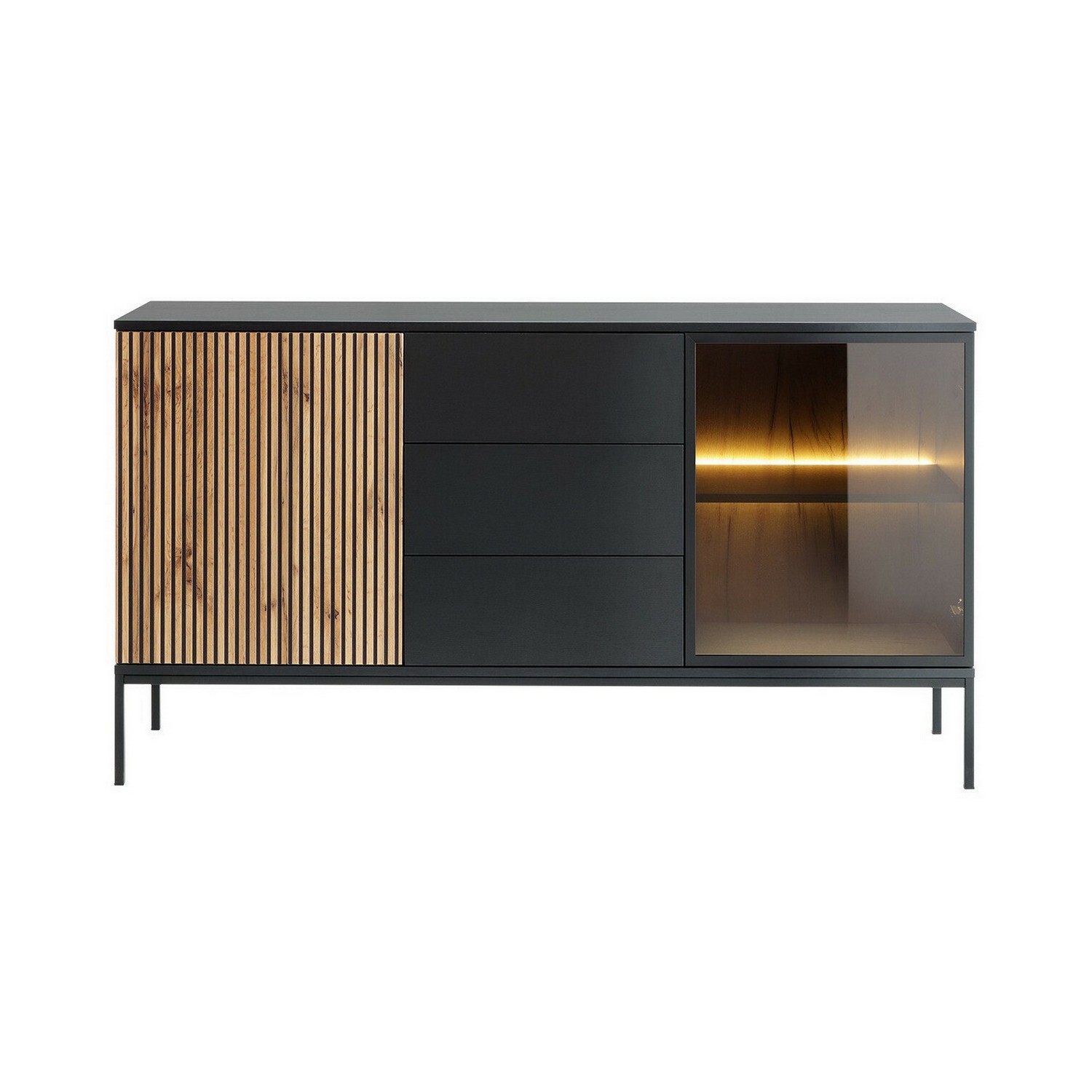 Vitrinskåp Scandinavian Choice Klinkerville med Belysning 154x83x39 cm