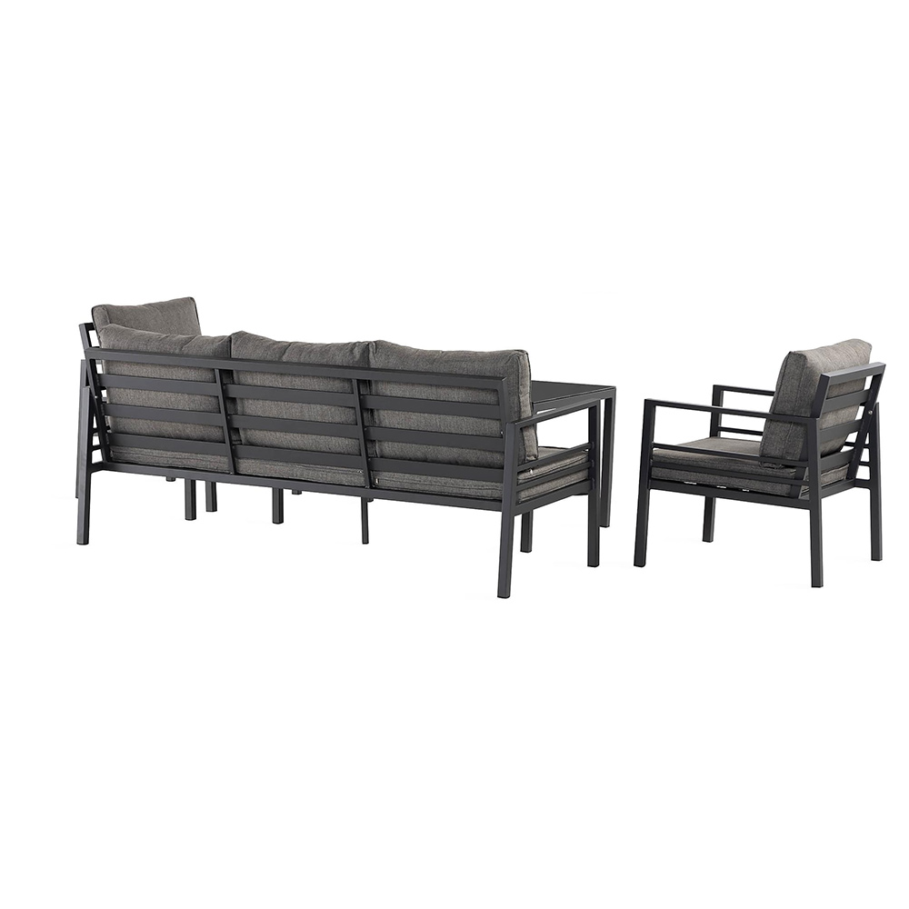Loungegrupp Comfort Garden Ariany Utemöbler i Svart Aluminium