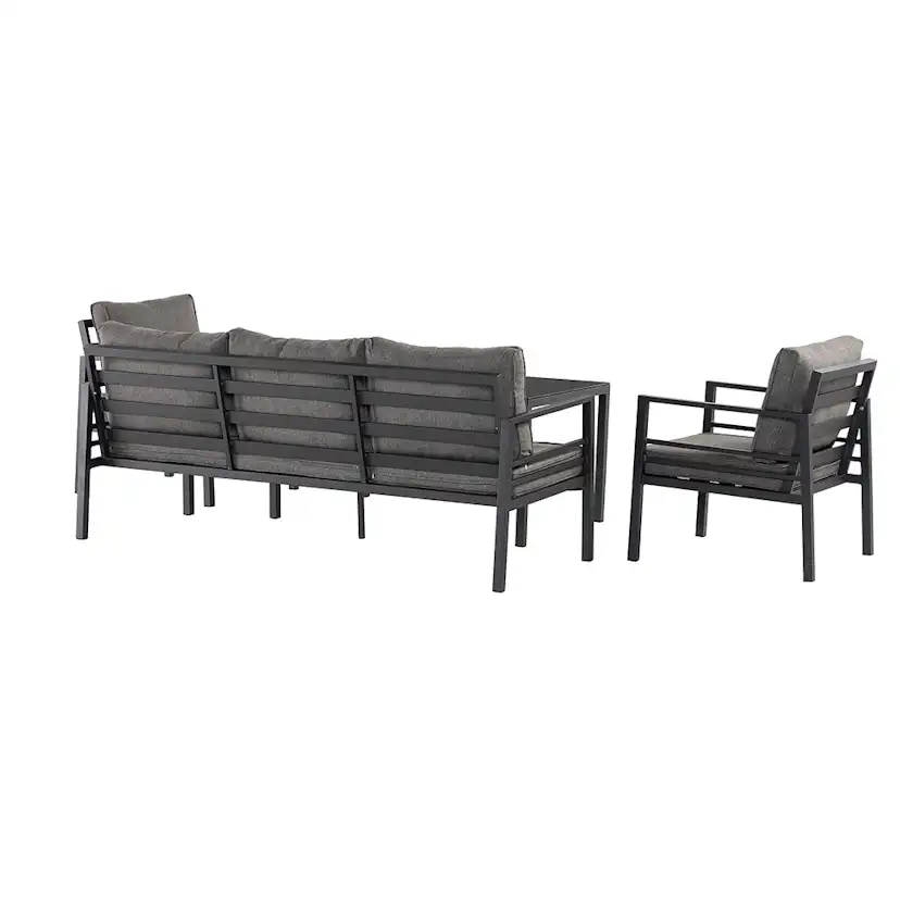 Loungegrupp Comfort Garden Ariany Utemöbler i Svart Aluminium