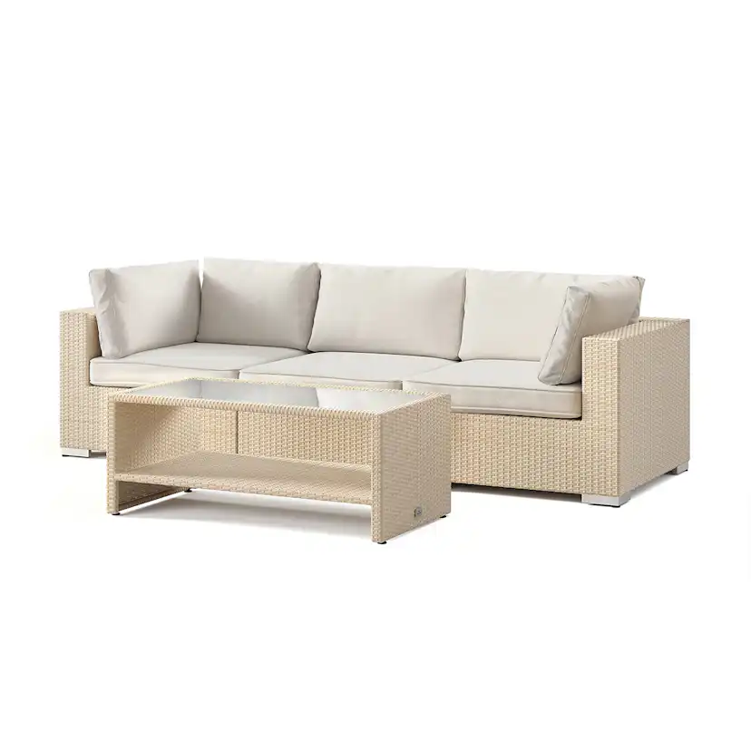 Loungegrupp Comfort Garden Bahamas utesoffa 3-sits med bord och hylla