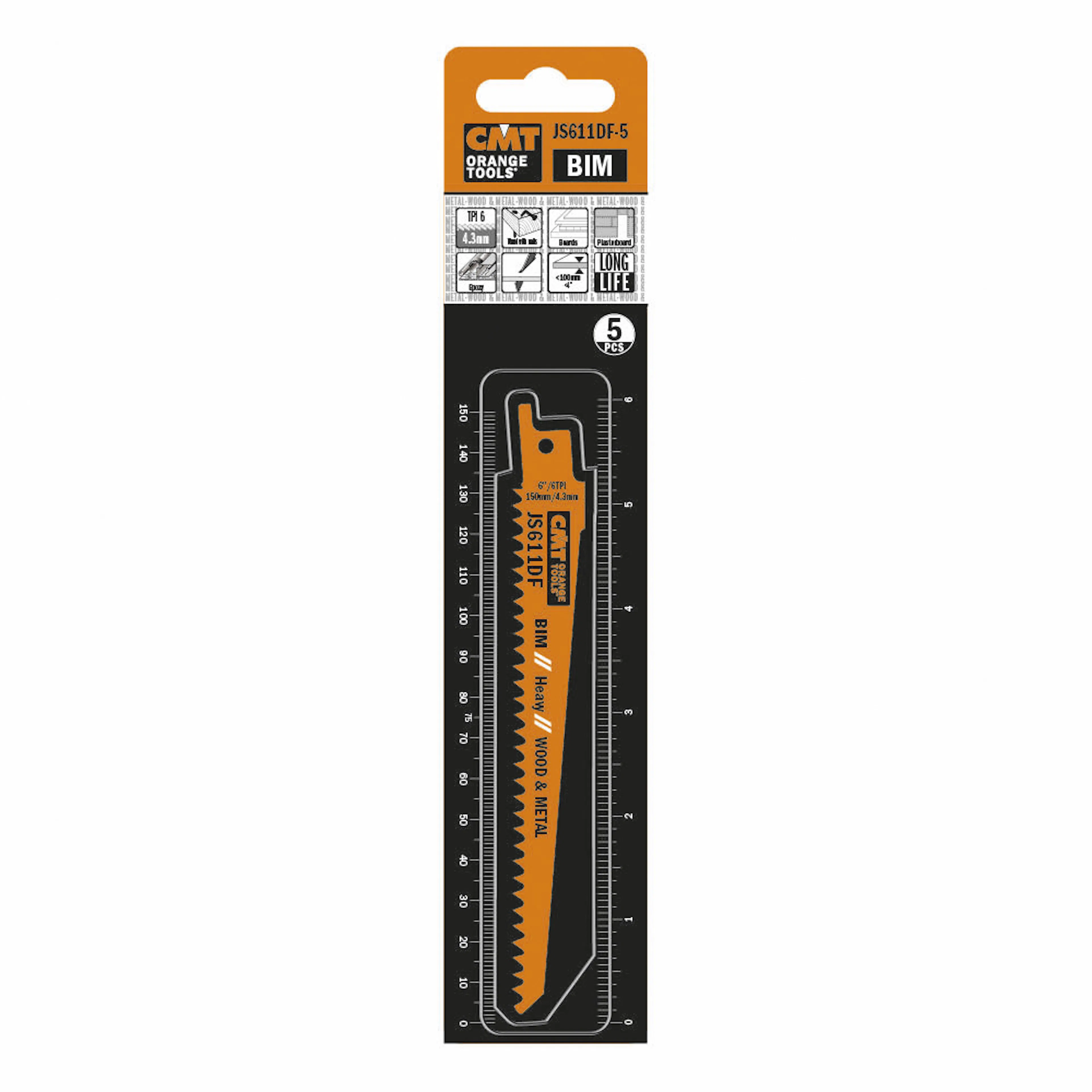 Tigersågblad CMT Orange Tools Trä/metall 150mm BIM Heavy 5 st JS611DF-5
