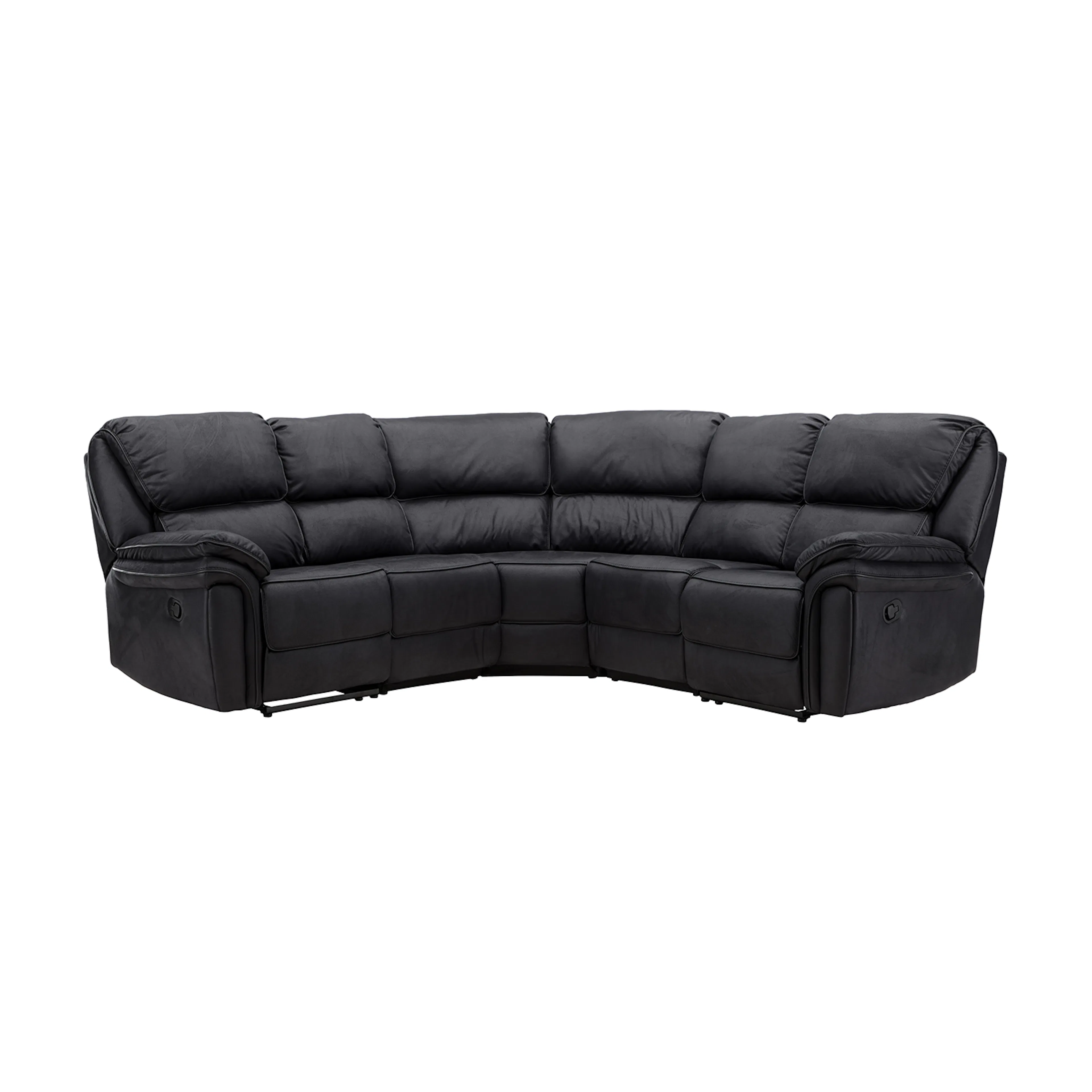 Saranda Recliner Sofa - / Black Microfibre Svart