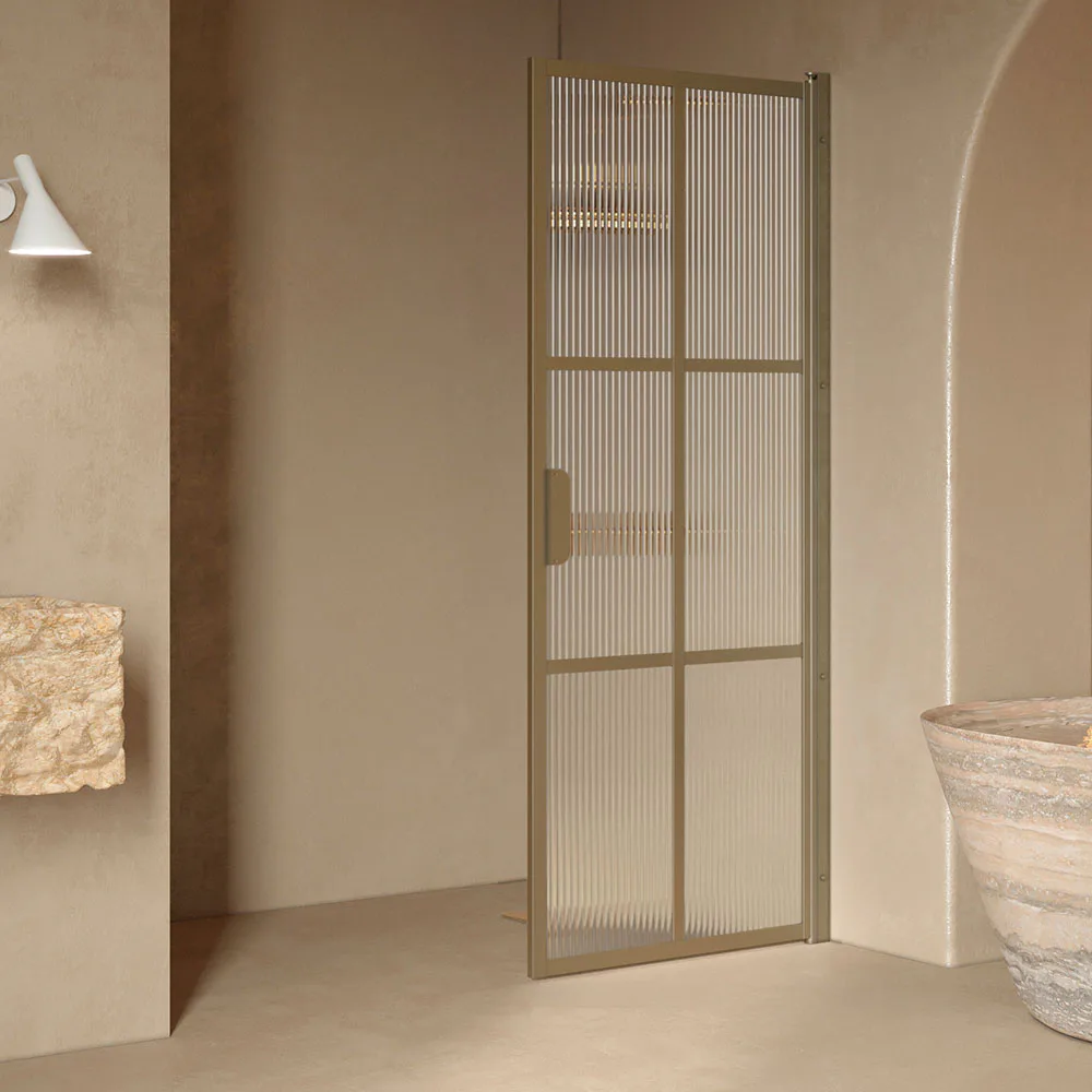Bläk 738 Paris Vändbar duschvägg 795x1950 mm, Reeded, Sand Profiler