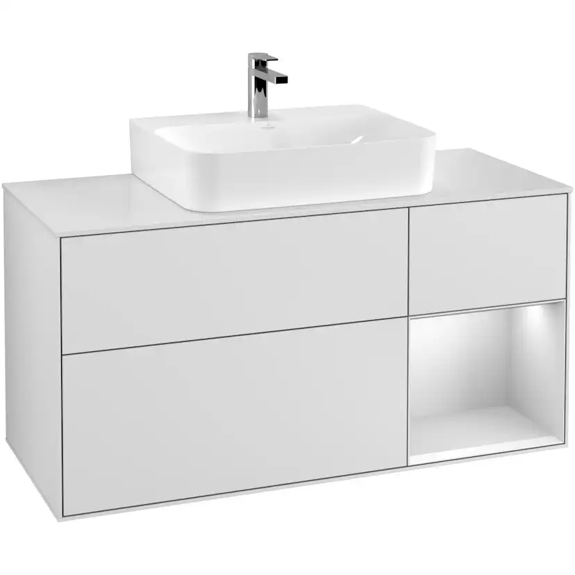 Tvättställsskåp Villeroy & Boch Finion med 3 Lådor Hylla och Bänkskiva för Centrerat Tvättställ