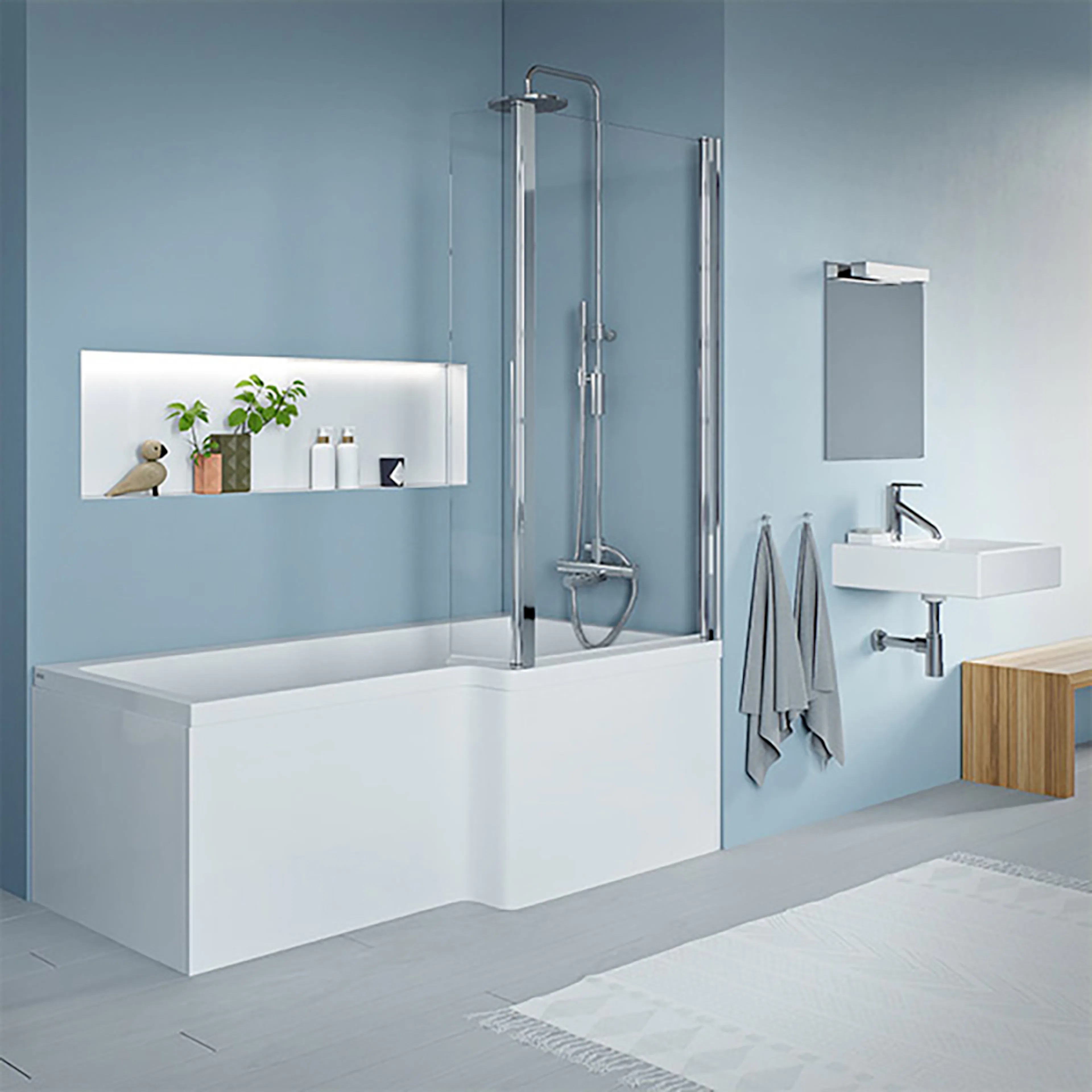 Quantum Showerbath 1500x700/850mm Standard, Höger