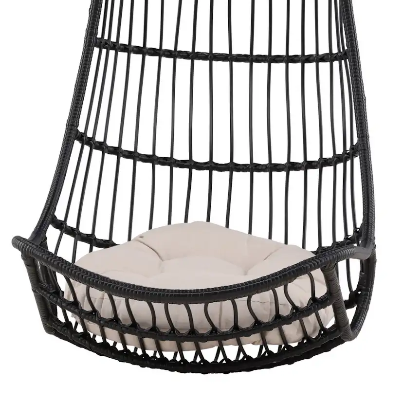 Pulau Hangingchair Rattan Black / Creme Svart