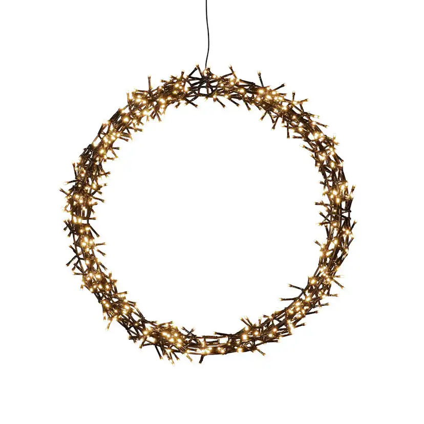 Krans Gnosjö Konstsmide Svart Metall 50 cm LED Amber