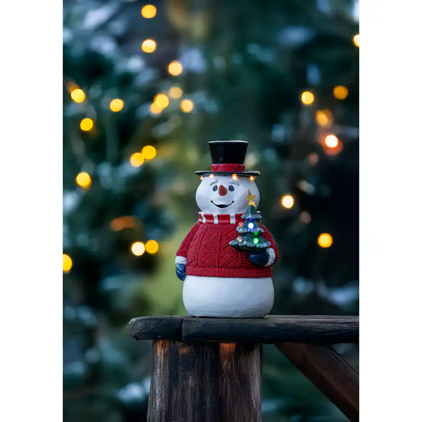 Juldekoration Gnosjö KonstsmideSnögubbe 35cm LED Utomhus