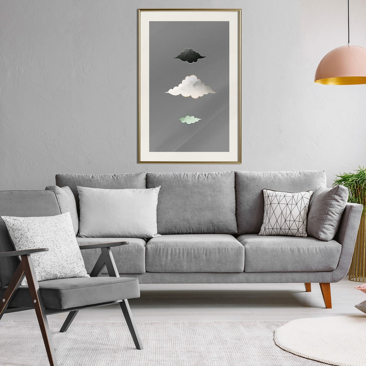 Affisch - Cumulonimbus [Poster] 30x45 Guld ram med passepartout, 30x45 cm
