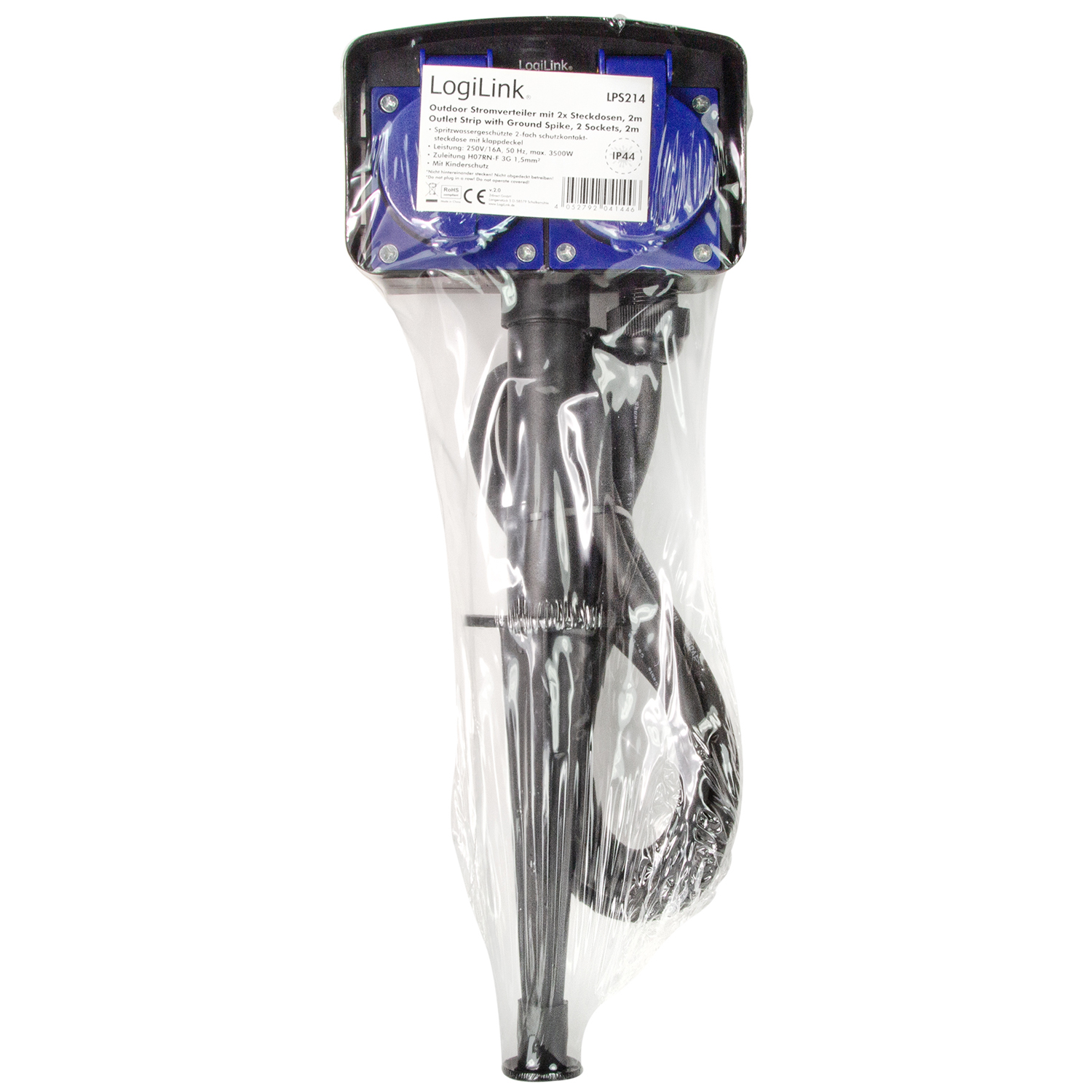 Grenuttag LogiLink 2-vägs Med Spett Utomhusbruk 2 m