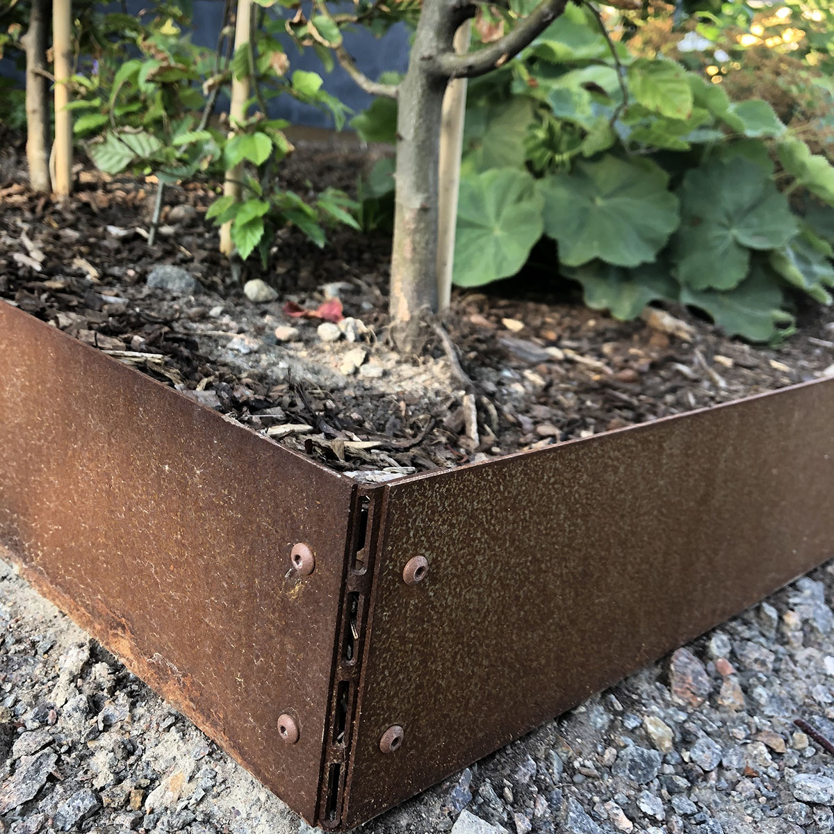 Planteringskant Flexigarden Corten 120 Hörn Justerbart