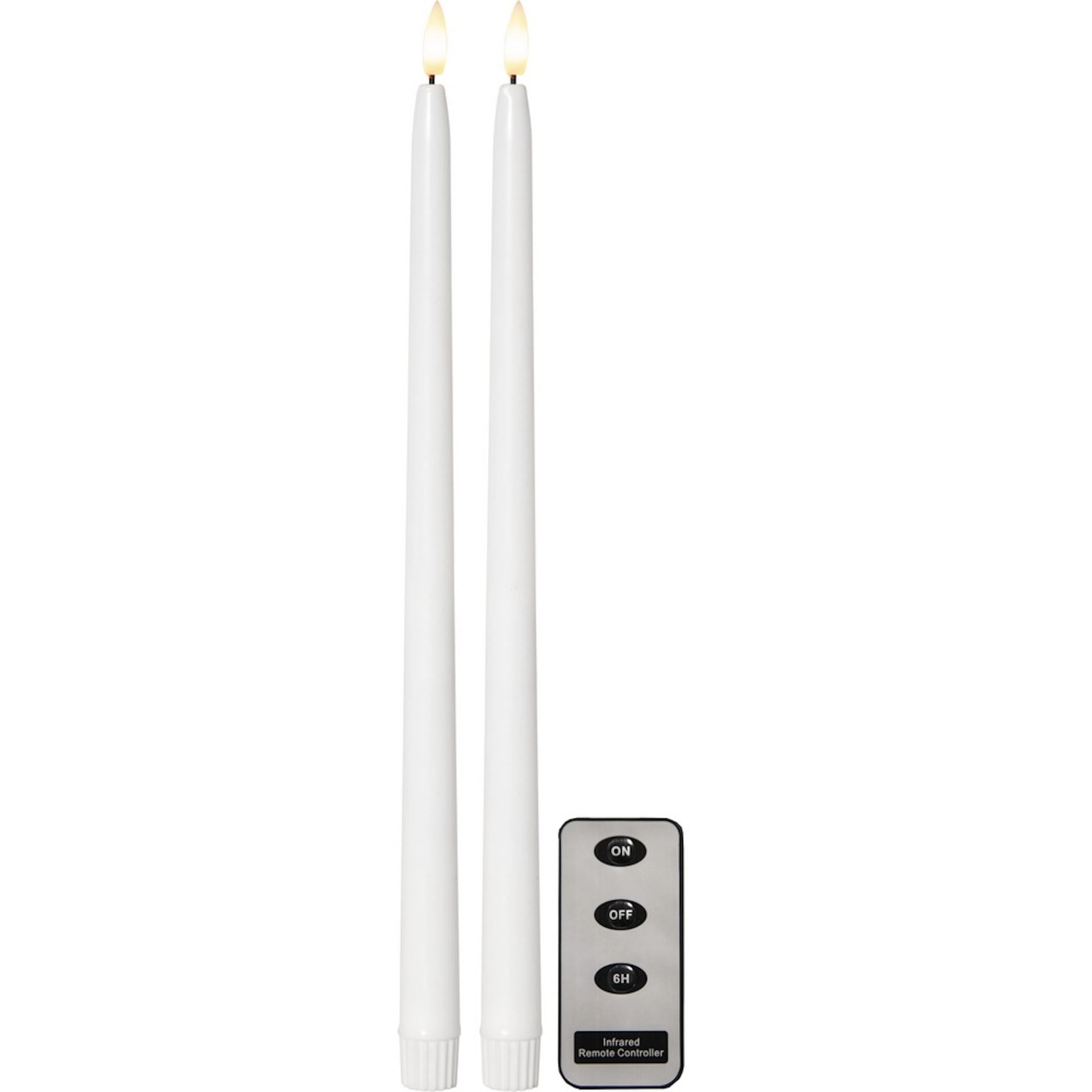 Antikljus Star Trading 2p Flamme Slim38  cm Vit