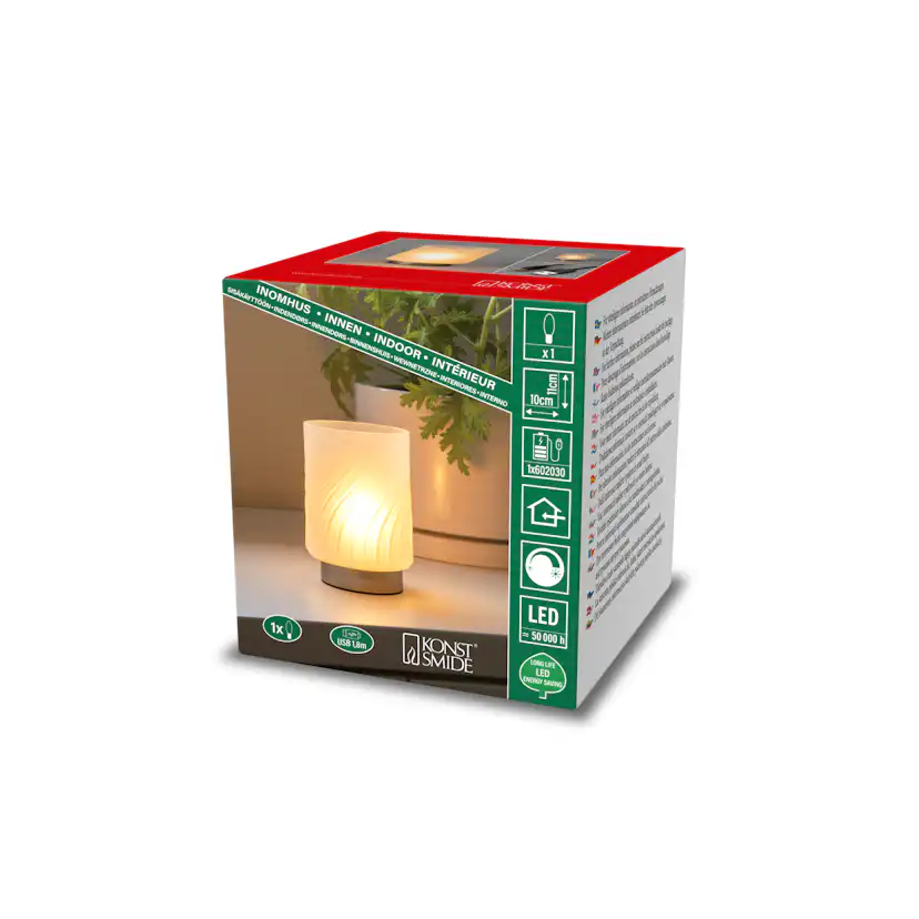 LED-ljuslykta Gnosjö Konstsmide No.2 10x11 cm USB-C