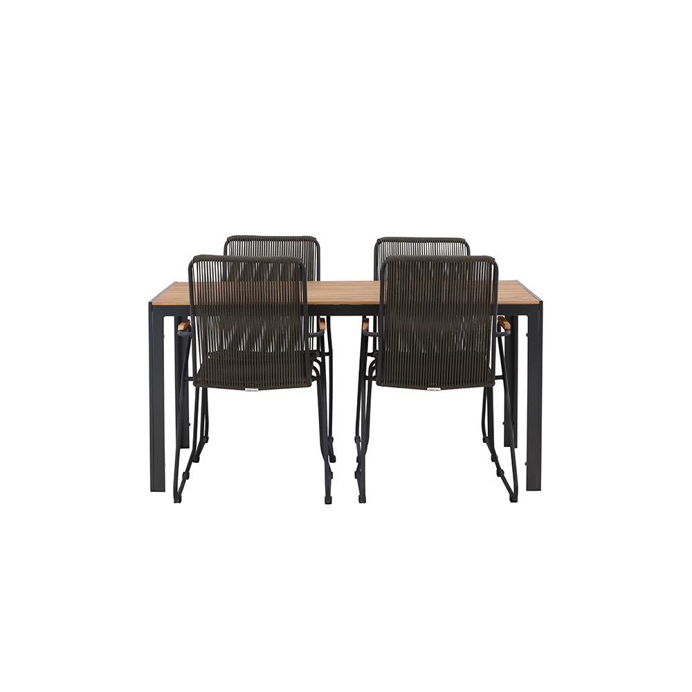 Break Diningtable Alumnium - Black / Nature Rectangular 90*1 Svart