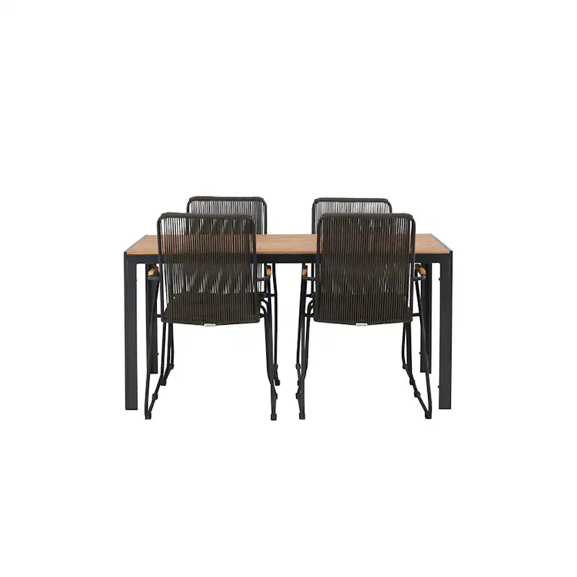 Break Diningtable Alumnium - Black / Nature Rectangular 90*1 Svart