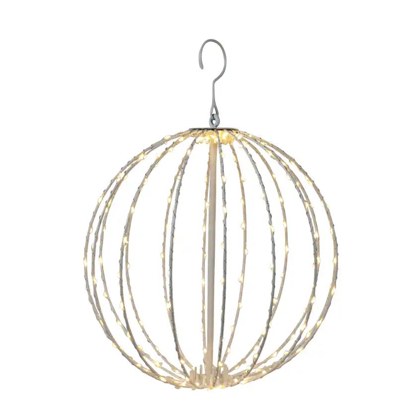 Metallkula vit, 192 LED-lampor Ø30 cm, 230V Vit, ⌀ 30 cm
