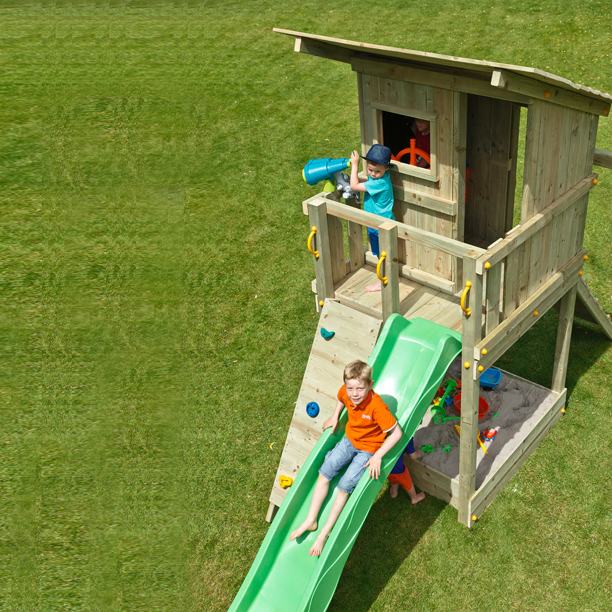 Lekställning Hörby Bruk Beach Hut Lektorn med Klätternät & Rutschbana