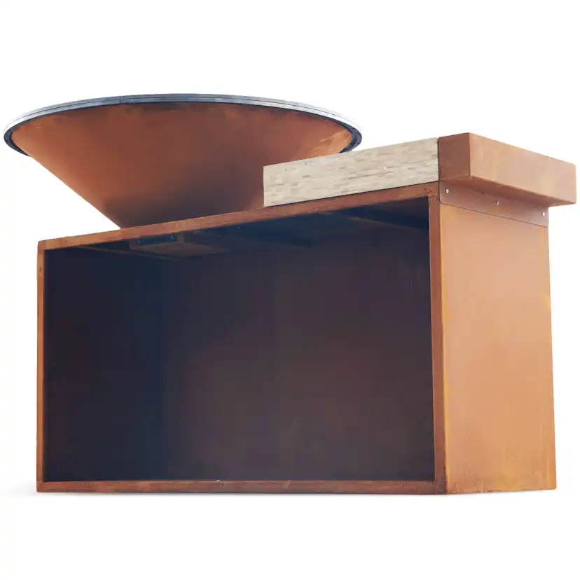 Eldstad Lyfco Cortenstål Vedeldad Skärbräda Vemdalen