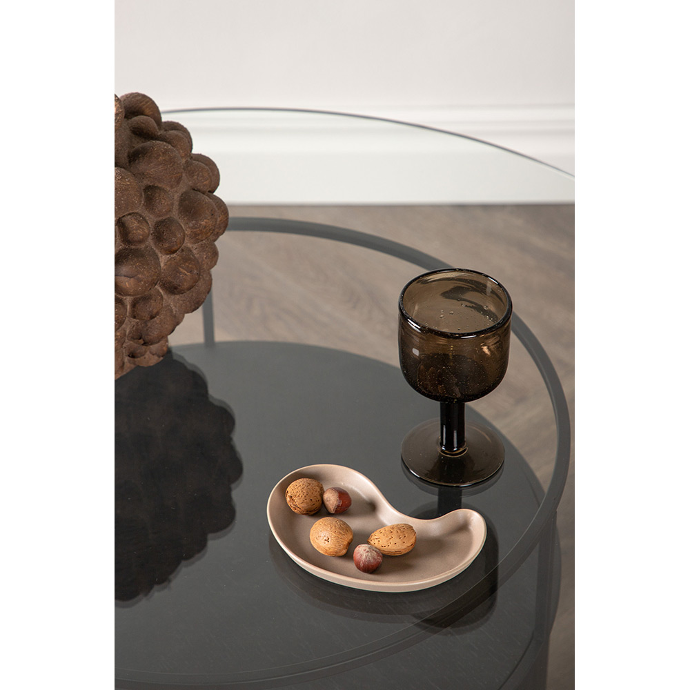 Soffbord Venture Home Bovall Runt Vardagsrumsbord i Svart Ask & Glas
