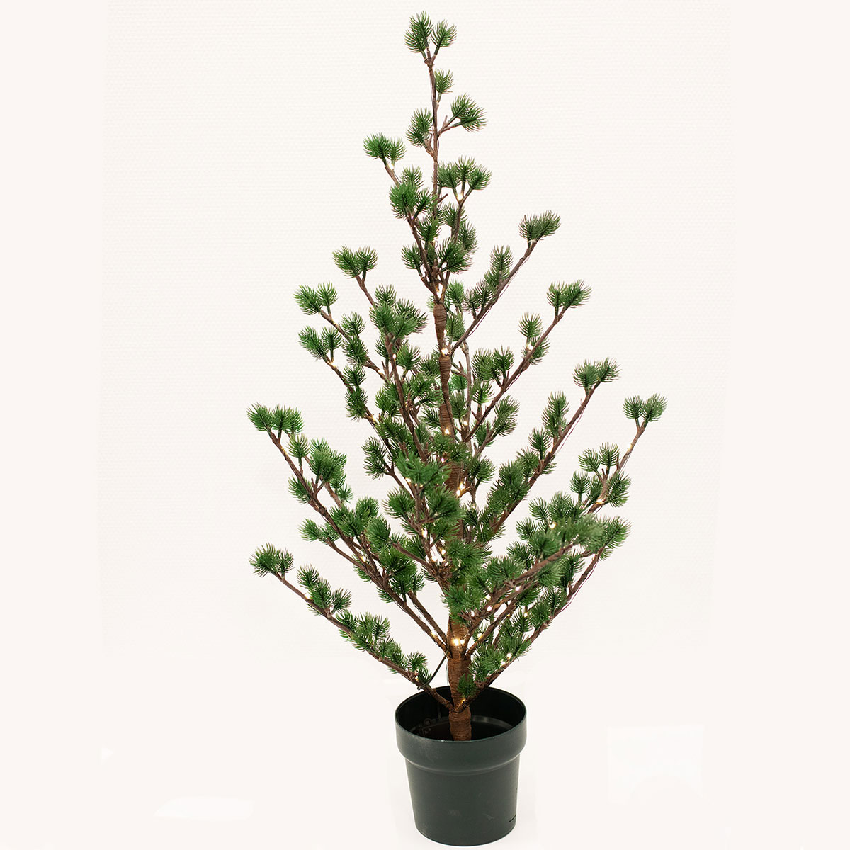 Plastgran Nordic Winter Konstgjort Lärkträd i Kruka med Ljus 90 cm