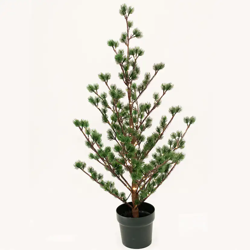 Plastgran Nordic Winter Konstgjort Lärkträd i Kruka med Ljus 90 cm