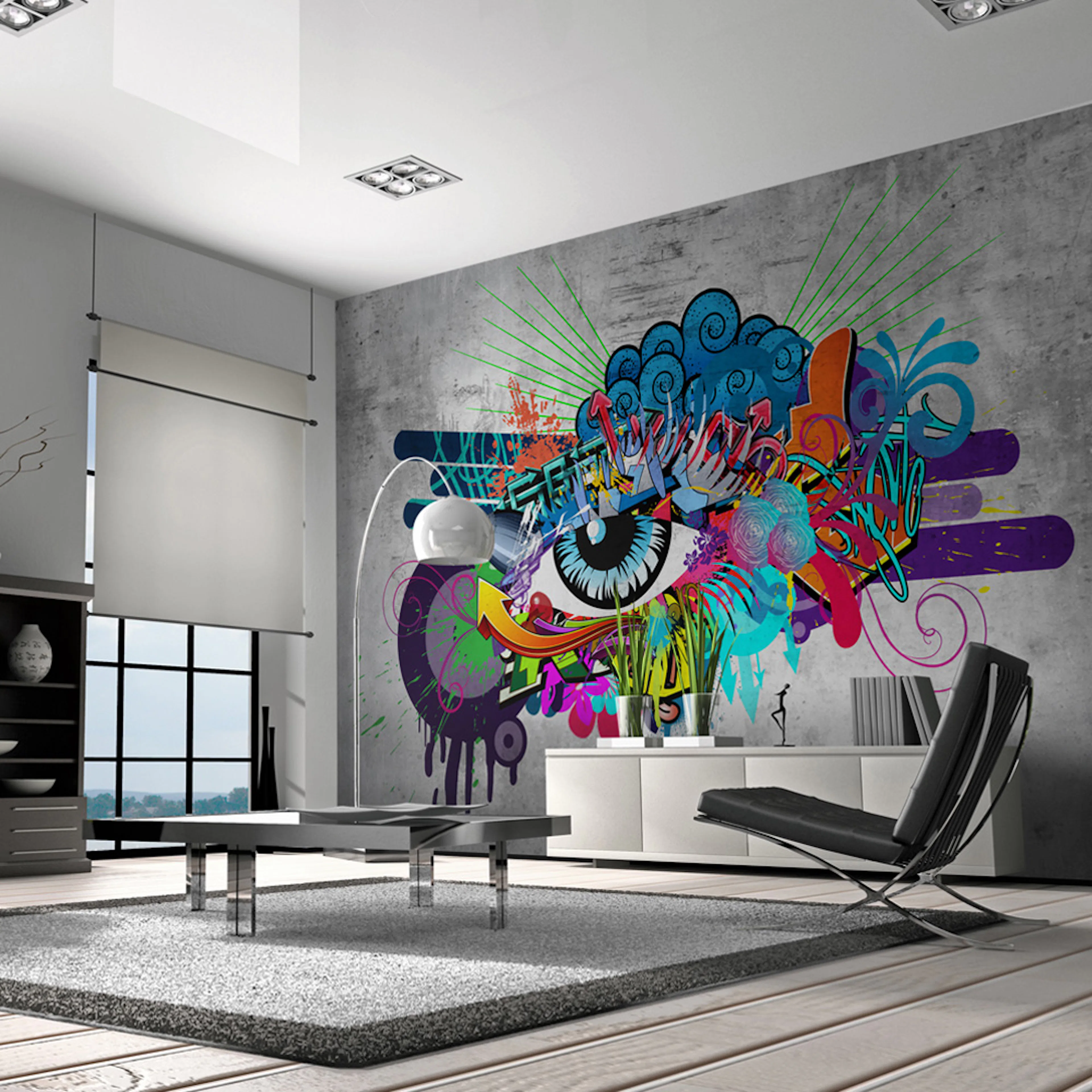 Fototapet Arkiio Självhäftande Graffiti Eye