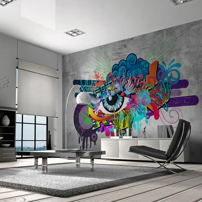 Fototapet Arkiio Självhäftande Graffiti Eye
