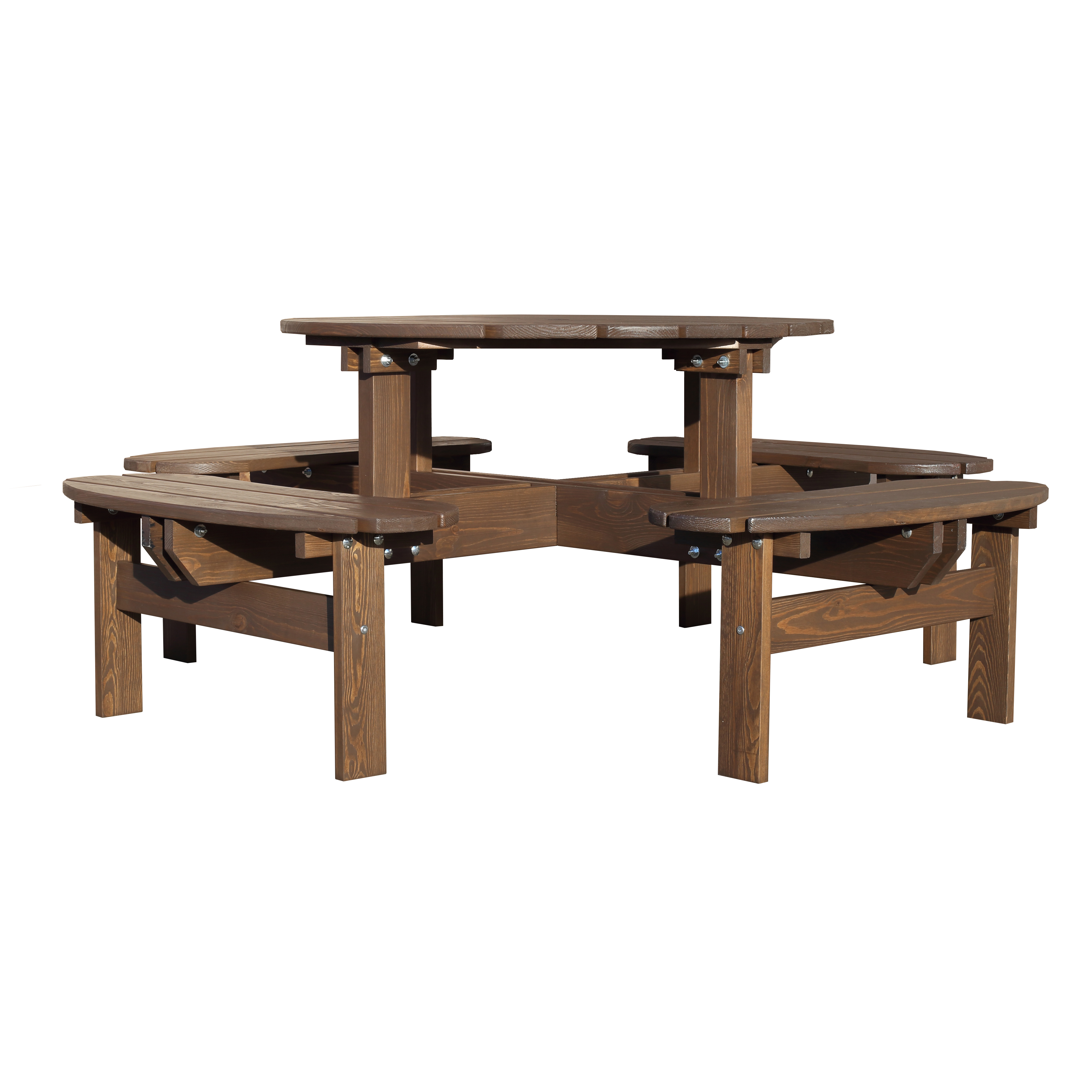 Picknickbord Baltic Garden Rondo Picnic, Robust Bänkbord med 8 Sittplatser
