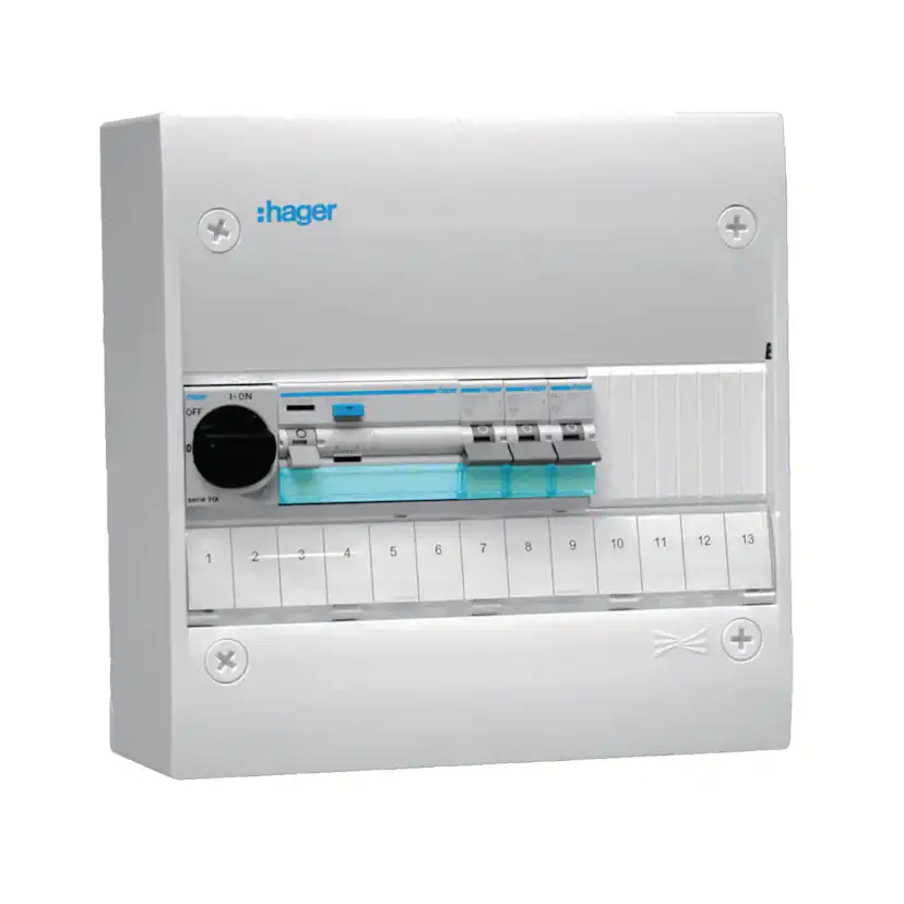 Plastkapsling Hager Gamma Förmonterad Bestyckad med HB, JFB, DVB