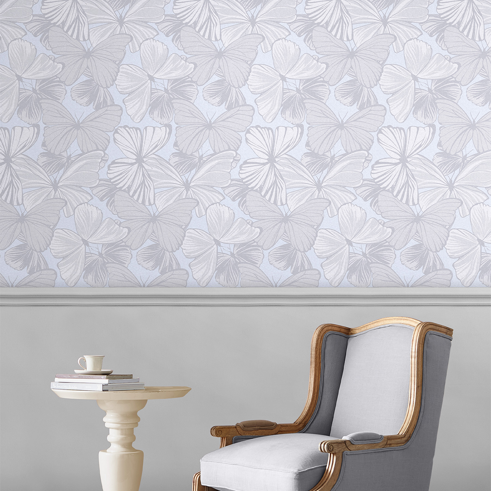 Tapet Laura Ashley Butterfly Garden Sugaröd Grå 118496