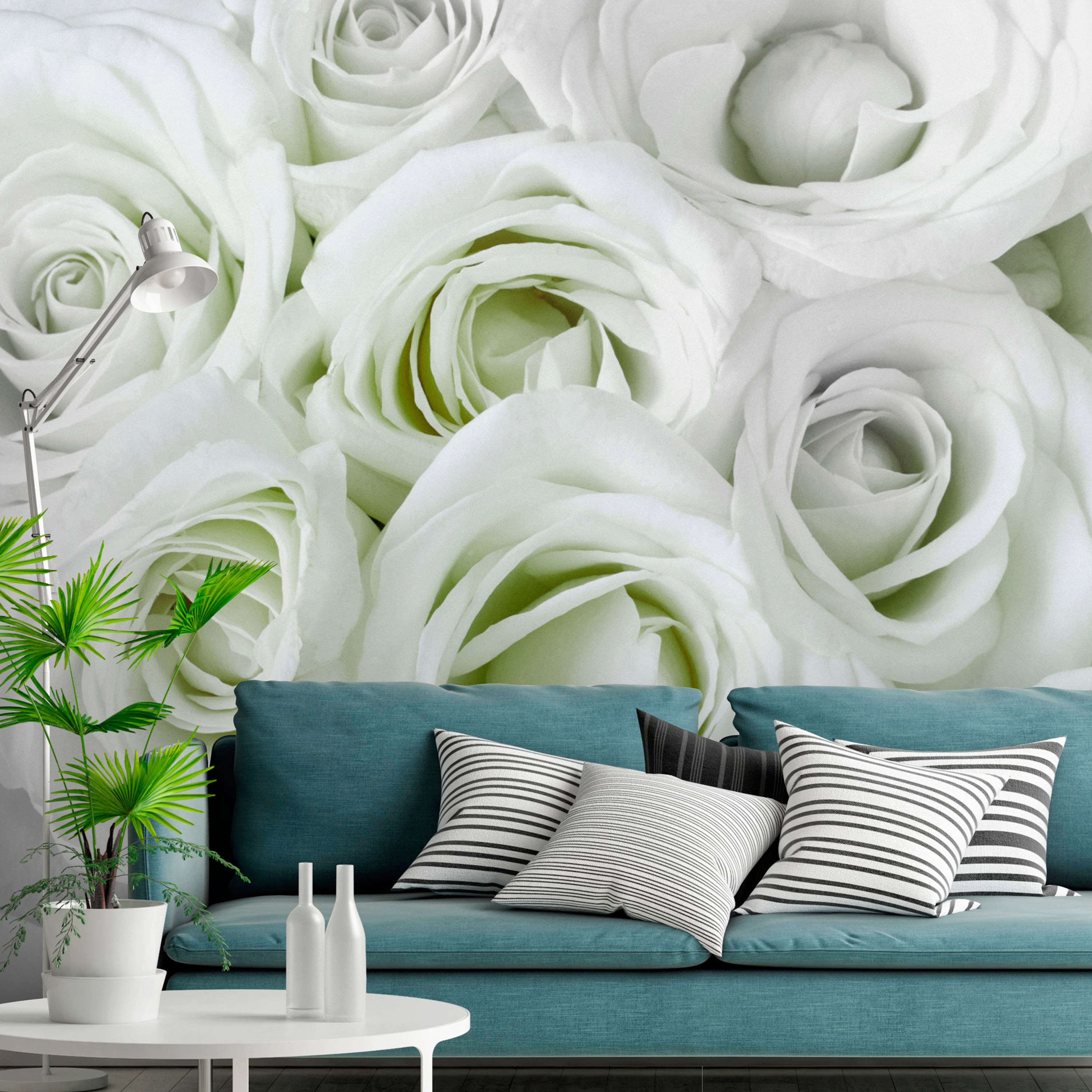 Fototapet Arkiio Självhäftande Satin Rose Green
