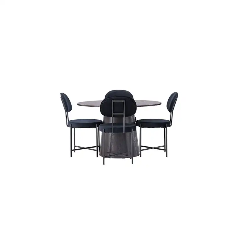 Matgrupp Venture Home Lanzo Ø120 cm med 4 st Stella stolar