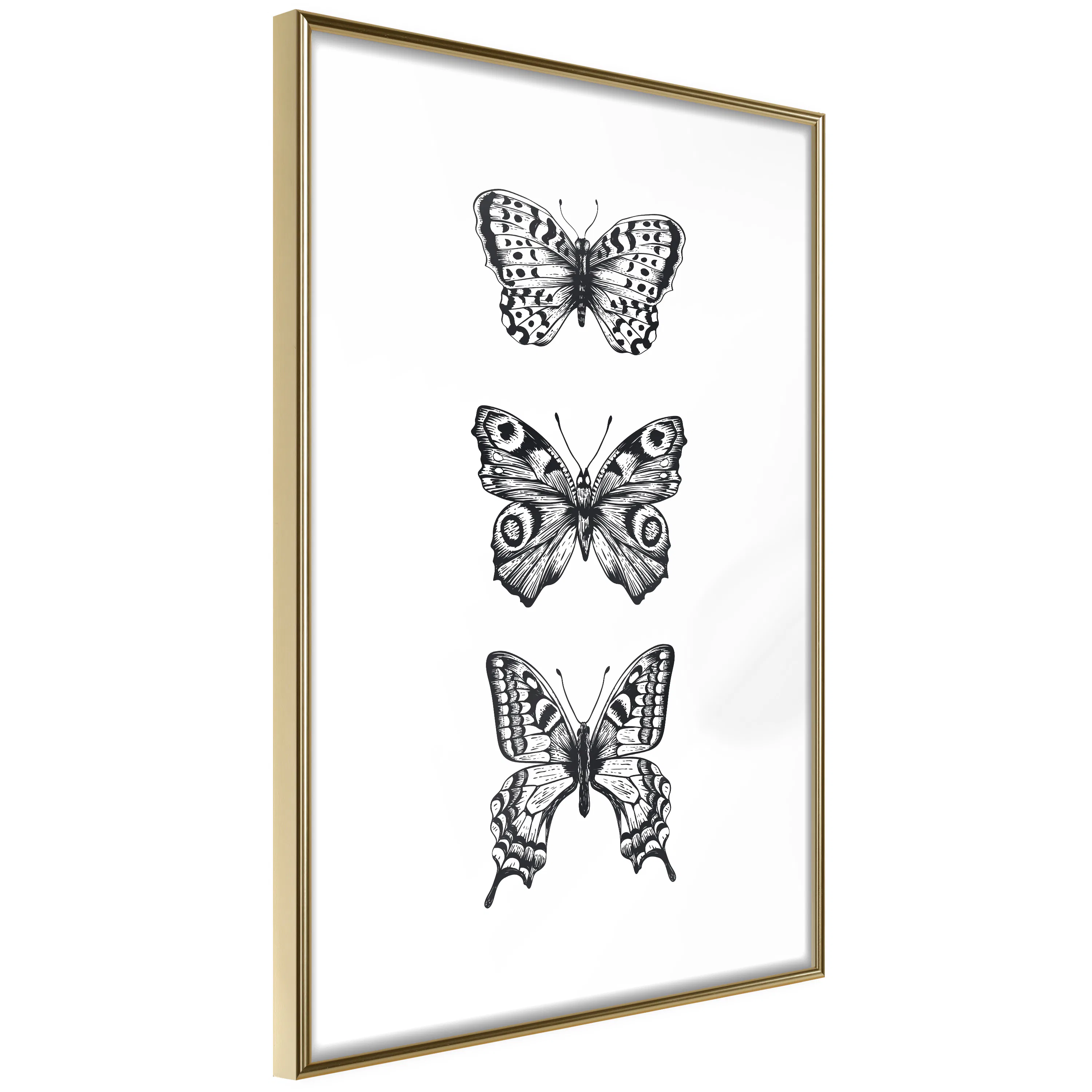 Poster Artgeist Affisch Three Butterflies